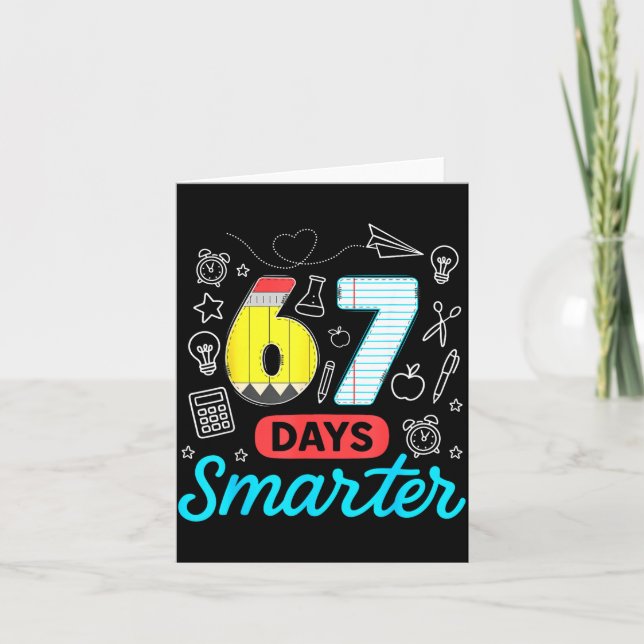 Tarjeta Funny 67 Days Smarter Six Seven Meme Teachers Stud (Anverso)