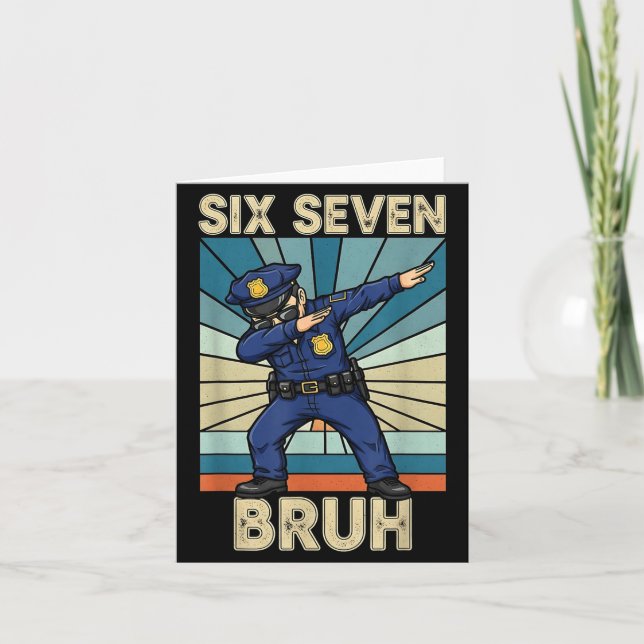 Tarjeta Funny 67 Meme 6 7 Six Seven Liceman Lice Officer R (Anverso)