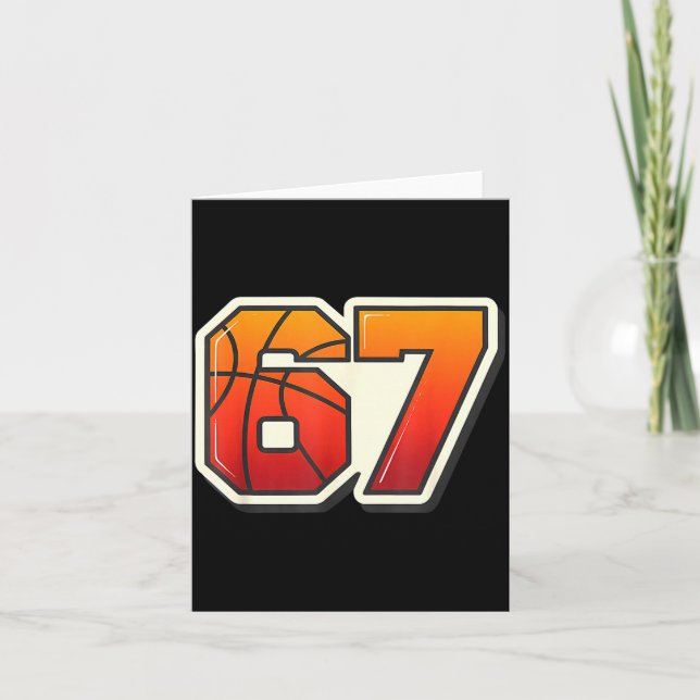 Tarjeta Funny 67 Meme Basketball Ice Cream Drip Six Seven  (Anverso)
