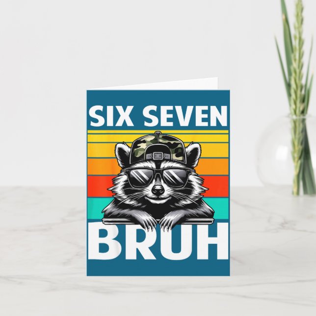 Tarjeta Funny 67 Meme Boys Kids Camo Hat Six Seven Bruh Ra (Anverso)