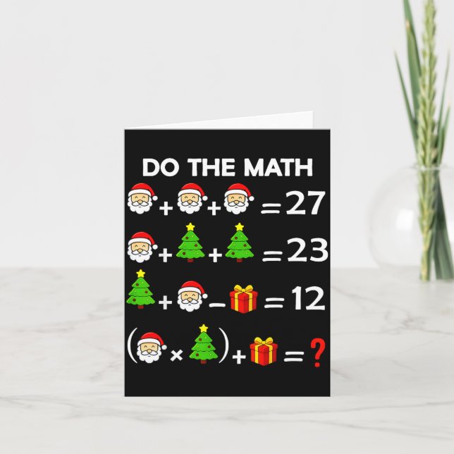 Tarjeta Funny 67 Meme Christmas Math Teacher Santa Six Sev (Anverso)