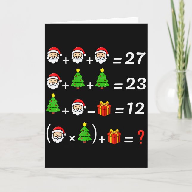 Tarjeta Funny 67 Meme Christmas Math Teacher Santa Six Sev (Anverso)