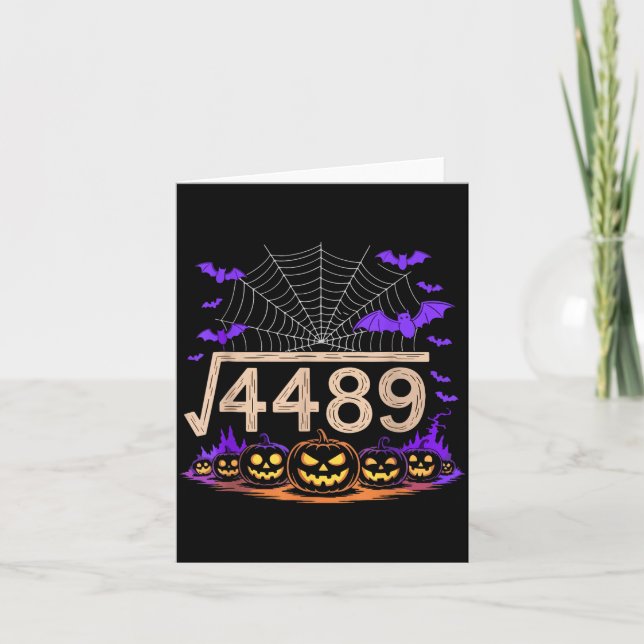 Tarjeta Funny 67 Meme Math Teacher 6 7 Halloween Square Ro (Anverso)