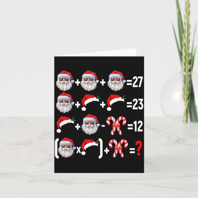 Tarjeta Funny 67 Meme Santa Christmas Tree Math Teacher Xm (Anverso)