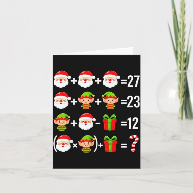 Tarjeta Funny 67 Meme Santa Math Teacher Christmas Six Sev (Anverso)