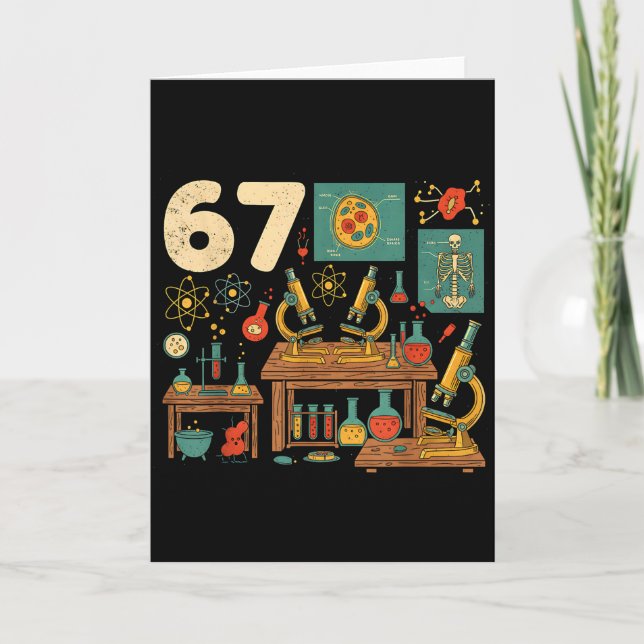 Tarjeta Funny 67 Meme Science Teacher Students Six Seven M (Anverso)