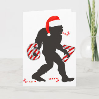 Tarjeta Funny 67 Meme With Bigfoot And Candy Canes Christm