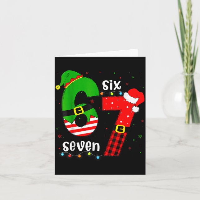 Tarjeta Funny 67 Six Seven Christmas Boys Girls Kids Teens (Anverso)