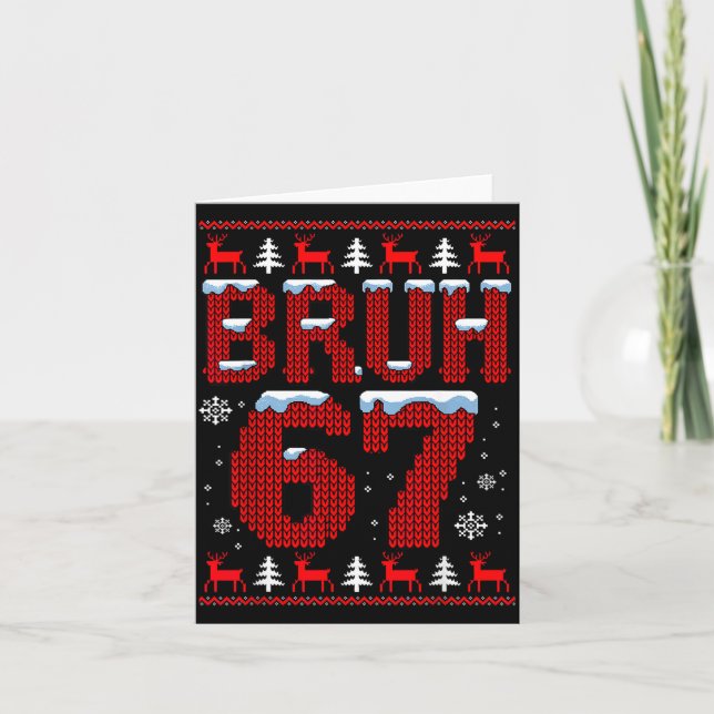 Tarjeta Funny 67 Six Seven Christmas Bruh Santa Kids Boys  (Anverso)
