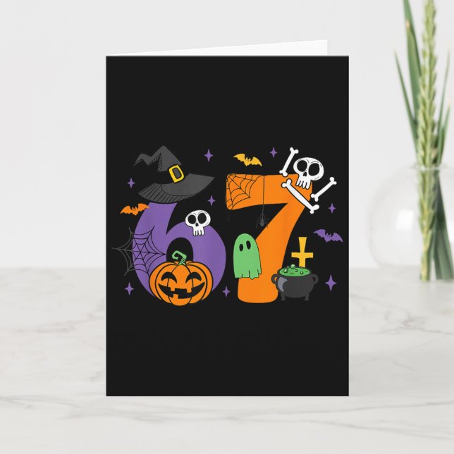 Tarjeta Funny 67 Six Seven Halloween Meme Gen Alpha  (Anverso)