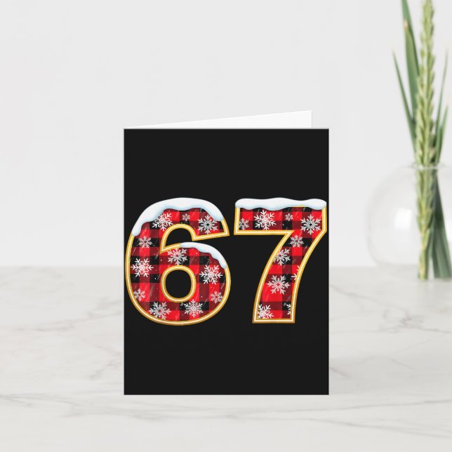 Tarjeta Funny 67 Six Seven Meme Brainrot Cringe Christmas  (Anverso)