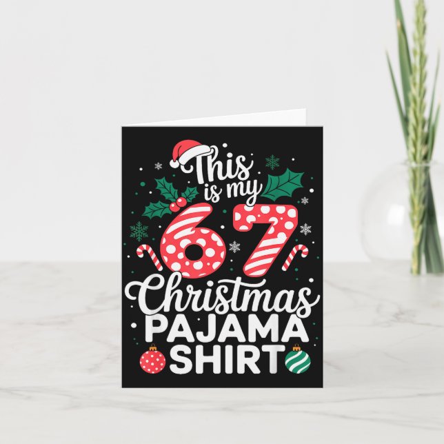 Tarjeta Funny 67 Six Seven Meme Brainrot Cringe Christmas  (Anverso)