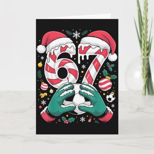 Tarjeta Funny 67 Six Seven Soccer Goalkeeper Funny Meme Ch (Anverso)