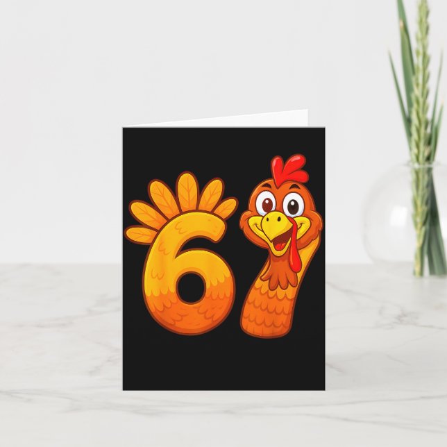 Tarjeta Funny 67 Thanksgiving Meme Turkey Six Seven Costum (Anverso)