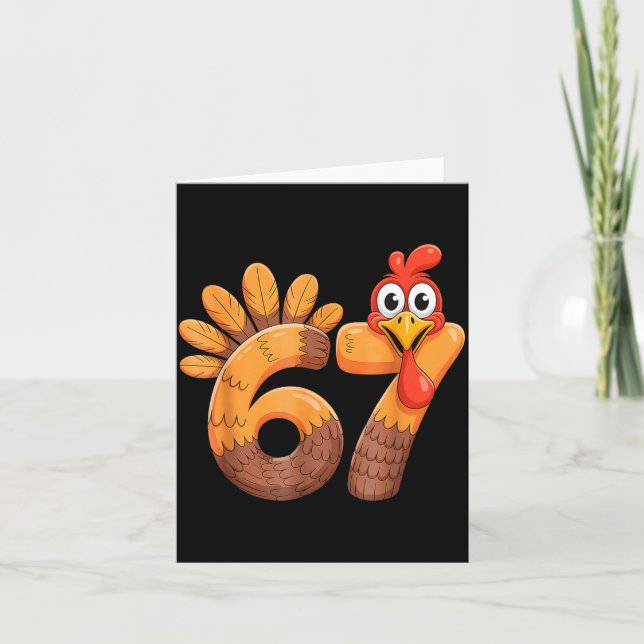 Tarjeta Funny 67 Thanksgiving Turkey  (Anverso)