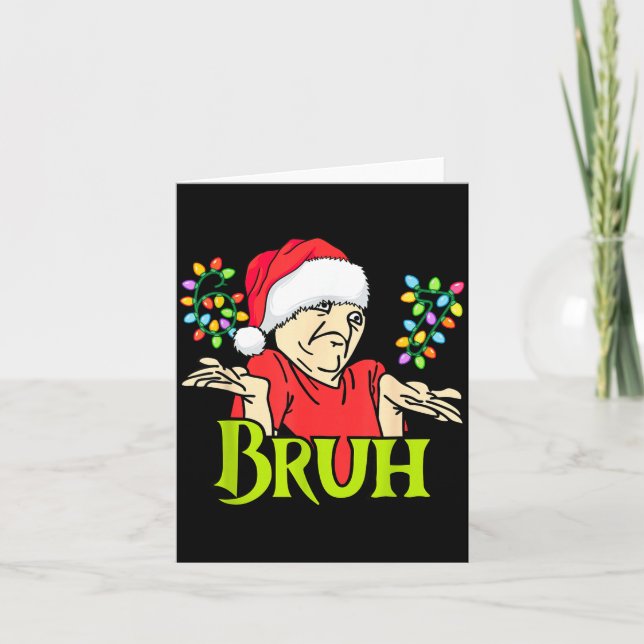 Tarjeta Funny 6 7 Bruh Merry Christmas Santa 67 Meme Men W (Anverso)