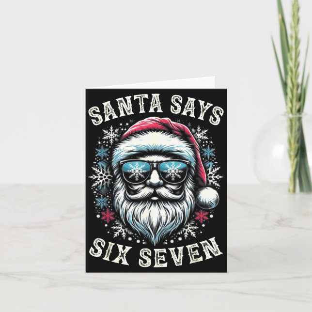Tarjeta Funny 6-7 Meme Christmas Santa Six Seven 67 Xmas B (Anverso)