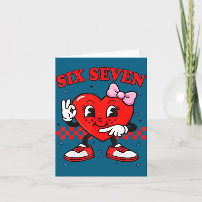 Tarjeta Funny 6 7 Meme Heart Six Seven 67 Valentine Couple (Anverso)