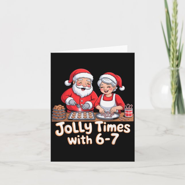 Tarjeta Funny 6 7 Six Seven Meme Christmas Santa Claus Wom (Anverso)