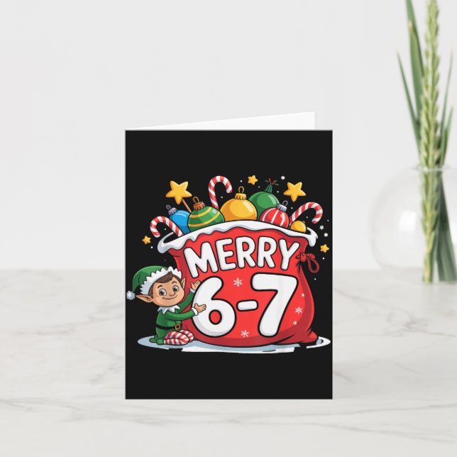 Tarjeta Funny 6 7 Six Seven Meme Christmas Women Men Kids  (Anverso)