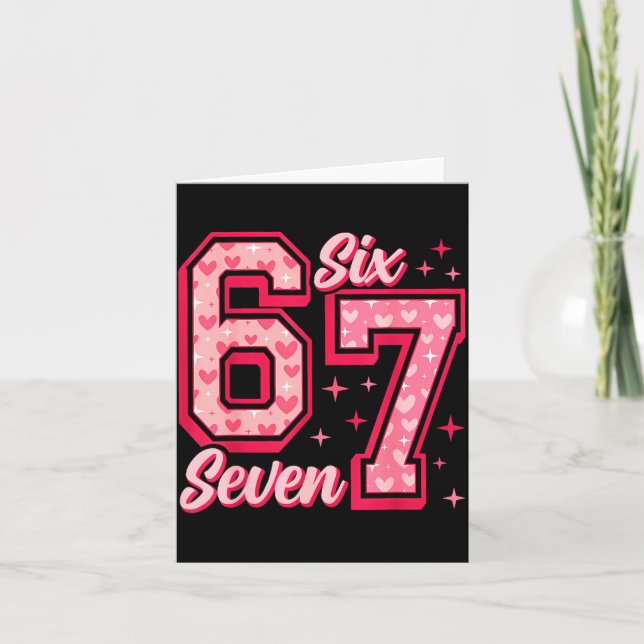 Tarjeta Funny 6 7 Six Seven Meme Saying Valentine Couple M (Anverso)