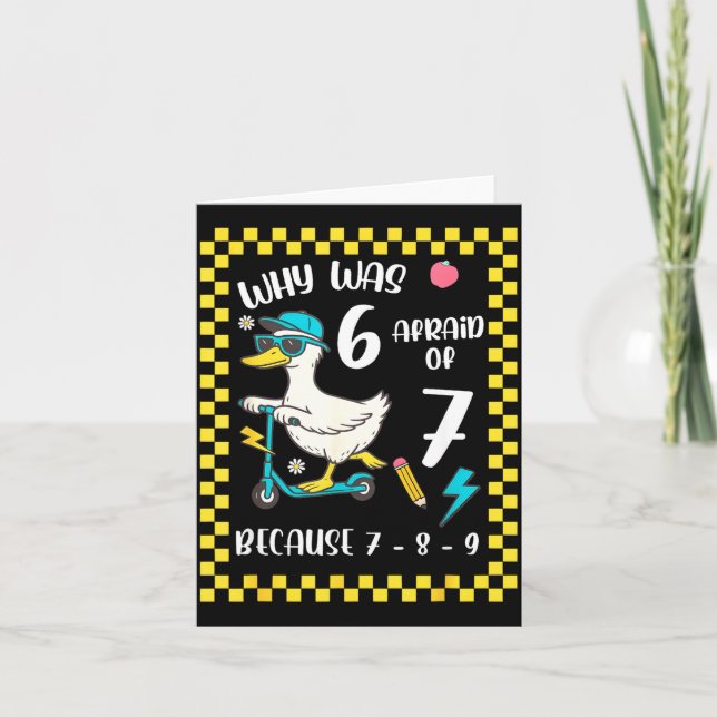 Tarjeta Funny 6 Afraid Of 7 Silly Goose Six Seven 67 Meme  (Anverso)