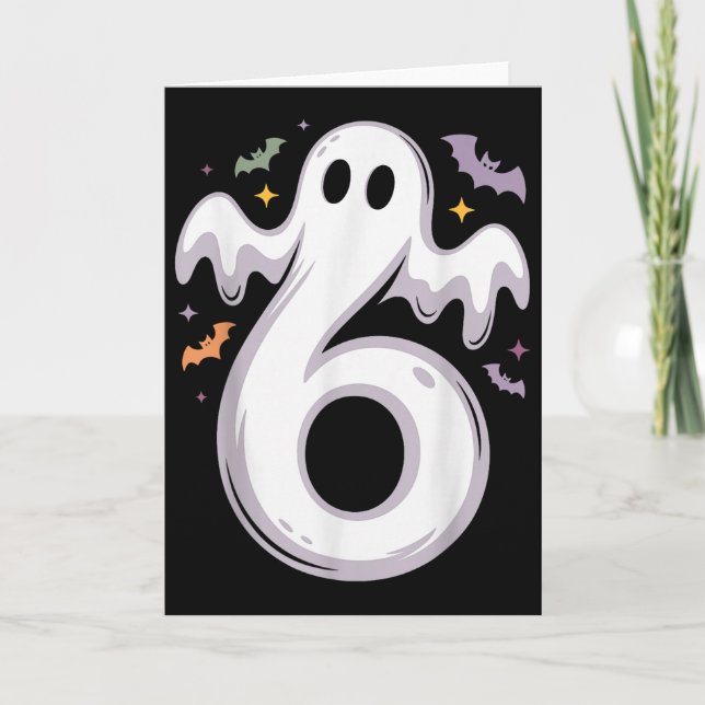 Tarjeta Funny 6 Ghost Meme Halloween Costume Matching Desi (Anverso)