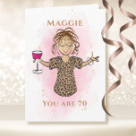 Tarjeta Funny 70 y fabuloso Personalizado 70 cumpleaños<br><div class="desc">¿Esa persona fabulosa cumple 70 años (o cualquier edad) y no parece envejecer? Hágale saber que todavía es fabulosa con esta tarjeta que puedes personalizar por nombre y edad</div>