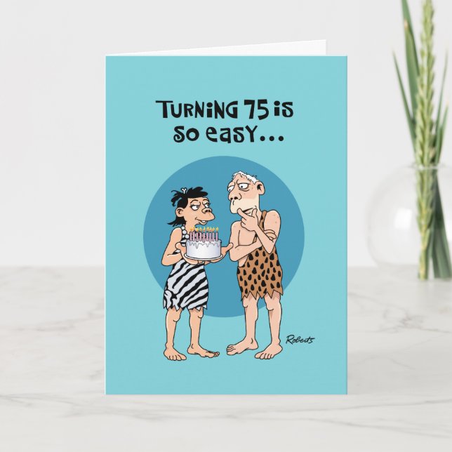 Tarjeta Funny 75º cumpleaños (Anverso)