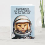 Tarjeta Funny 75th Orbit Birthday<br><div class="desc">Graciosa tarjeta de felicitación de cumpleaños número 75 felicita a alguien que cumple 75 años</div>