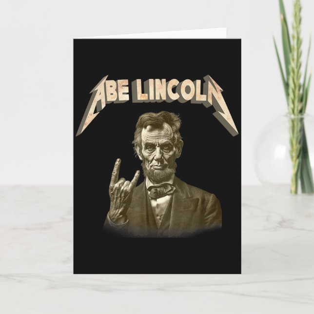 Tarjeta Funny 80s Metalcore Heavy Metal Music Band Abraham (Anverso)