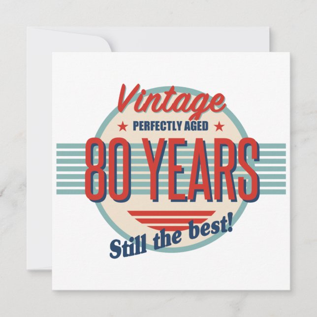 Tarjeta Funny 80th Birthday Fashioned (Anverso)
