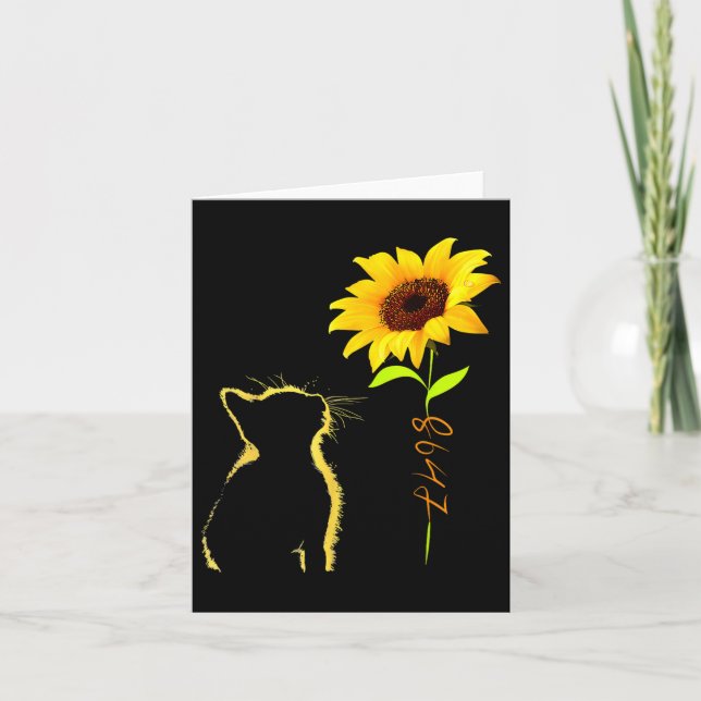 Tarjeta Funny 8647 sutil 86 47 Cat Sunflower Trump Cat Lo (Anverso)