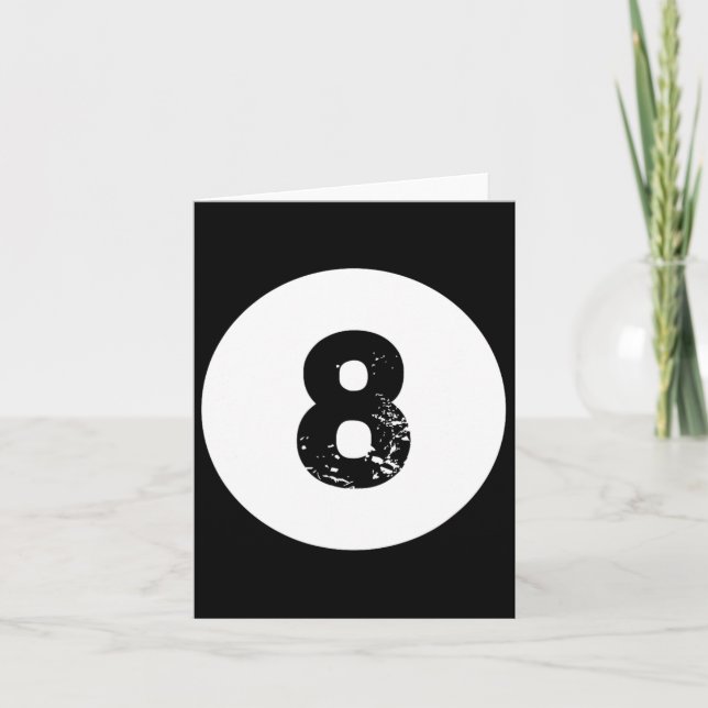 Tarjeta Funny 8 Ball Magic Billiards Pool Lazy Halloween C (Anverso)