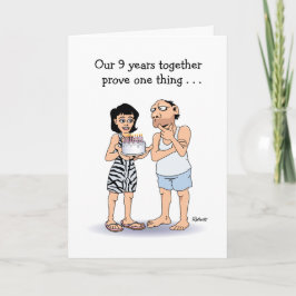 Tarjeta Funny 9º Aniversario: Amor