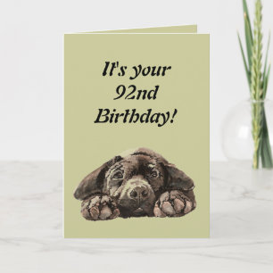 Tarjeta Funny 92.ª Personalizar de cumpleaños Labrador Rec