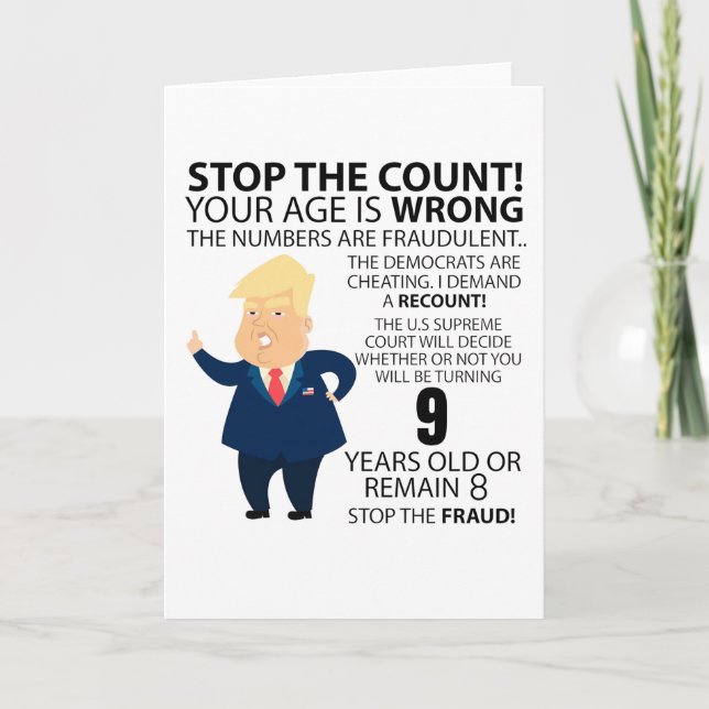 Tarjeta Funny 9th Year Birthday Present Happy Birth year (Anverso)