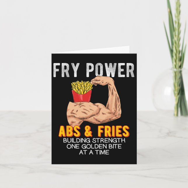 Tarjeta Funny Abs Ejerce Fries Francesas Edificio Bo (Anverso)