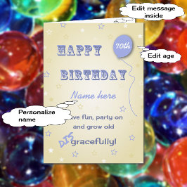Tarjeta Funny add name 70 cumpleaños cambiar la edad