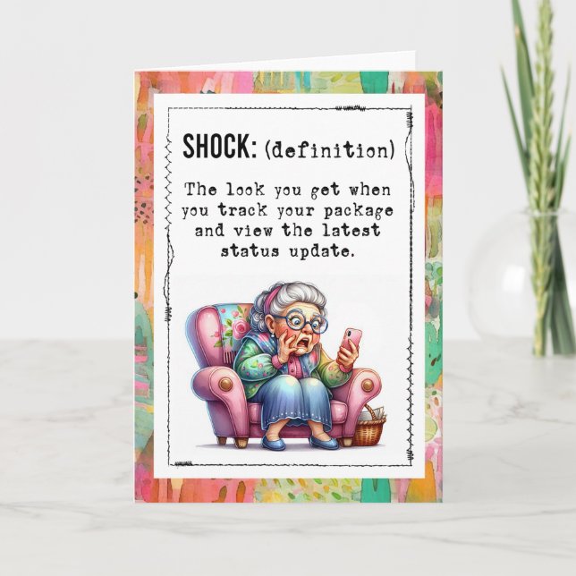 Tarjeta Funny Addicted To Online Shopping  (Anverso)