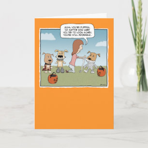 Tarjeta Funny Adorable Monster Cuppies Halloween