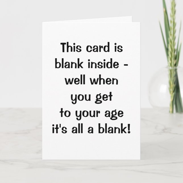Tarjeta Funny Age Blank Happy Birthday Card (Anverso)