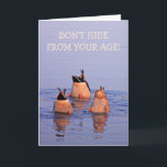 Tarjeta Funny Age Chiste Duck Birthday<br><div class="desc">Tres patos "traseros" con un juego de palabras lindo sobre el envejecimiento.</div>