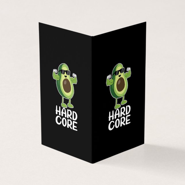 Tarjeta Funny aguacate severo muscular (Exterior)