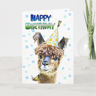 Tarjeta Funny Alpaca Llama Humor Cumpleaños