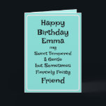 Tarjeta Funny Amigo Birthday Card<br><div class="desc">Graciosa tarjeta humorística para una tía,  hermana o amiga. El mensaje interior se puede mantener,  cambiar o quitar.</div>