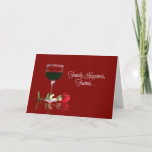 Tarjeta Funny and Elegant Wine Happy Birthday Card<br><div class="desc">Wish someone all the best on their birthday,  family,  happiness,  friends and,  of course,  wine!</div>