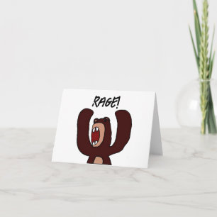 Tarjeta Funny Angry Brown Bear Personalizado - Destacado