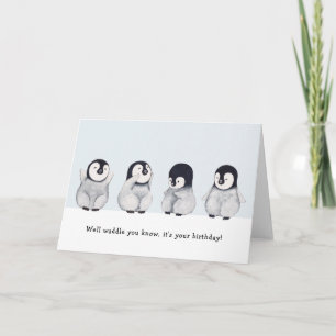 Tarjeta Funny Animal Cute Penguin Birday Card