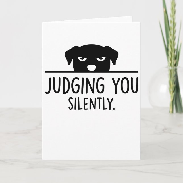 Tarjeta funny animals dog cafe Judging You Silently (Anverso)